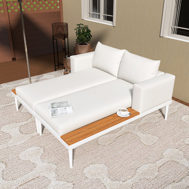 Lit de jour d'extérieur Modern, Blanc, Beige