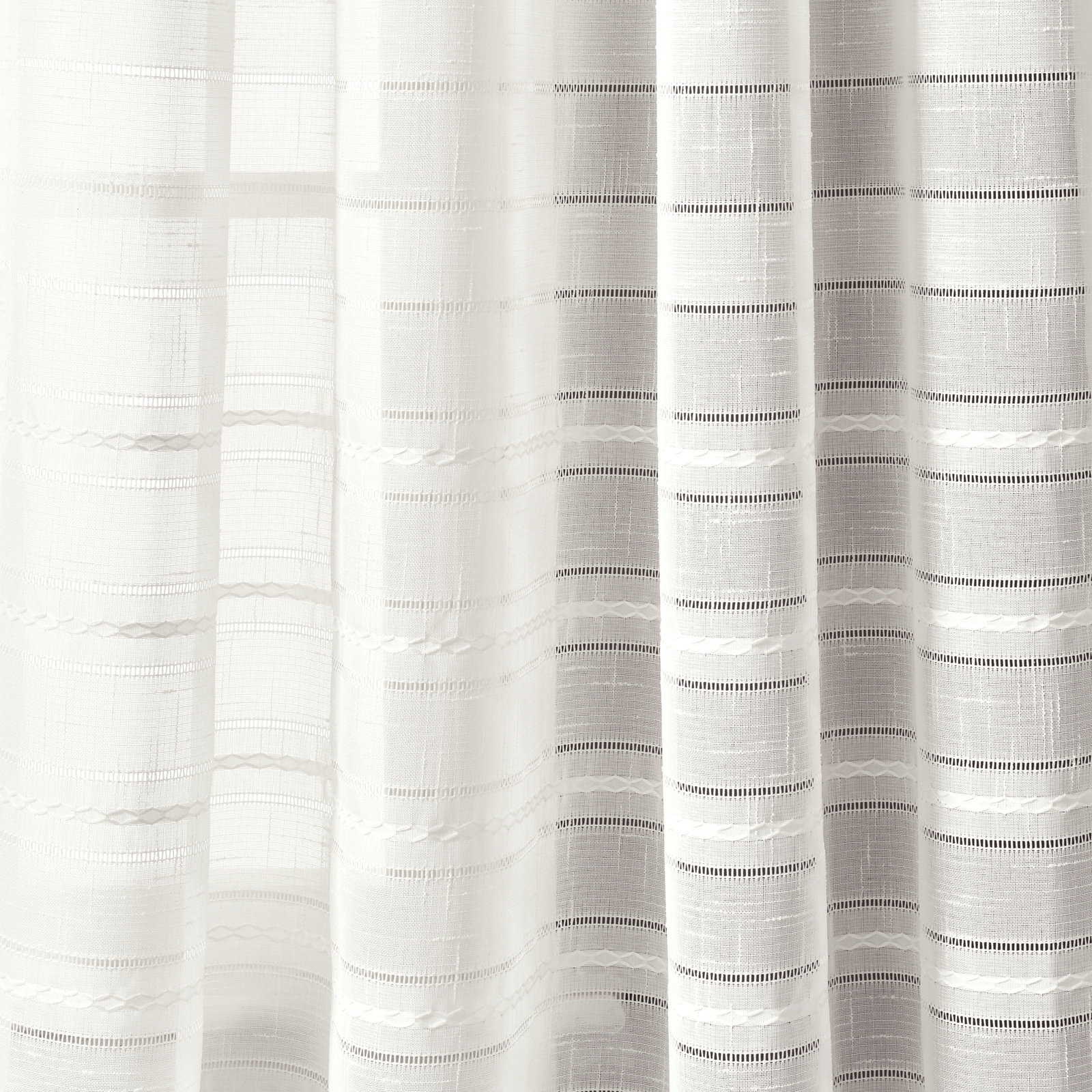 Westerman Striped Sheer Curtain Panel Set, White