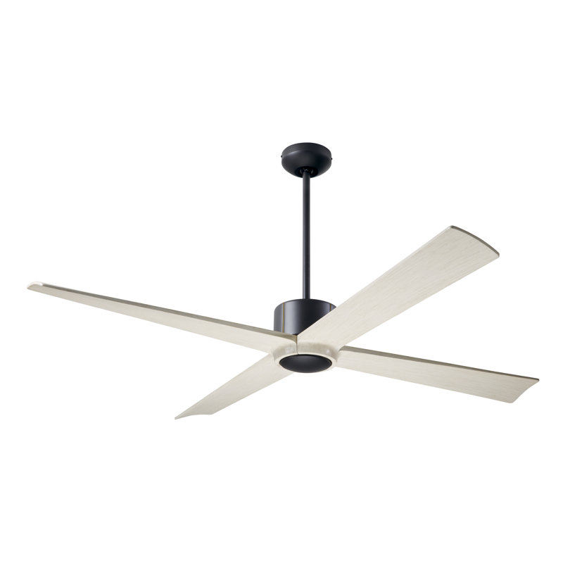 Nouveau Downrod Ceiling Fan, Whitewash, Dark Bronze/Brass, Wall Control