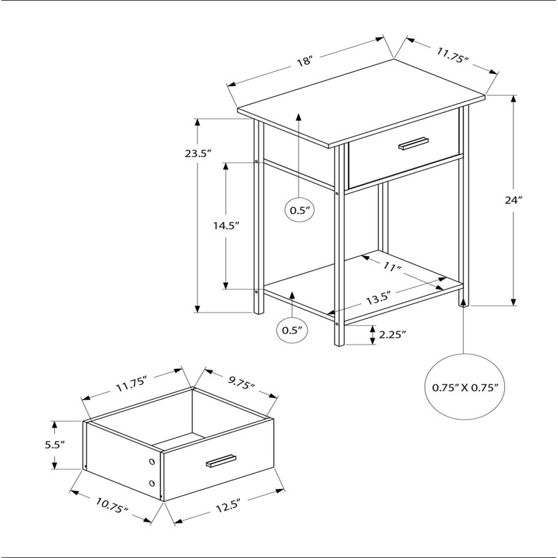 Table d'appoint, 2 niveaux, bout, lampe, salon, table d'appoint, tiroir de rangement, petit, stratifié pierre crème, métal, contemporain
