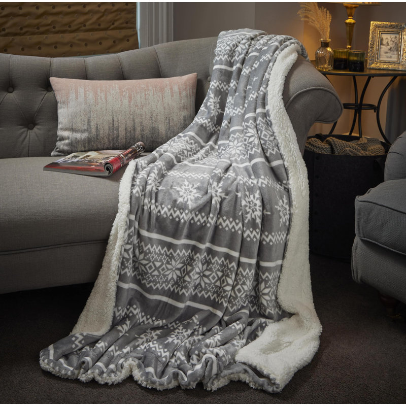 Kaulton Hand Woven Throw Blanket, Grey