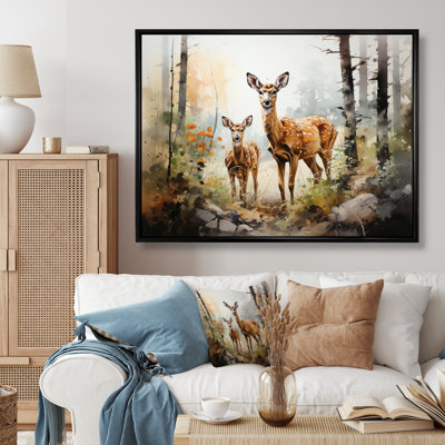 Deers Whispering Woods II, reproduction d'art sur toile