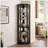 Lighted Corner Curio Cabinet - Elegant Glass Display Case For Living Room & Bar Storage - Perfect For Antique Collections & Wine - Includes Built-In Lighting - BLACK