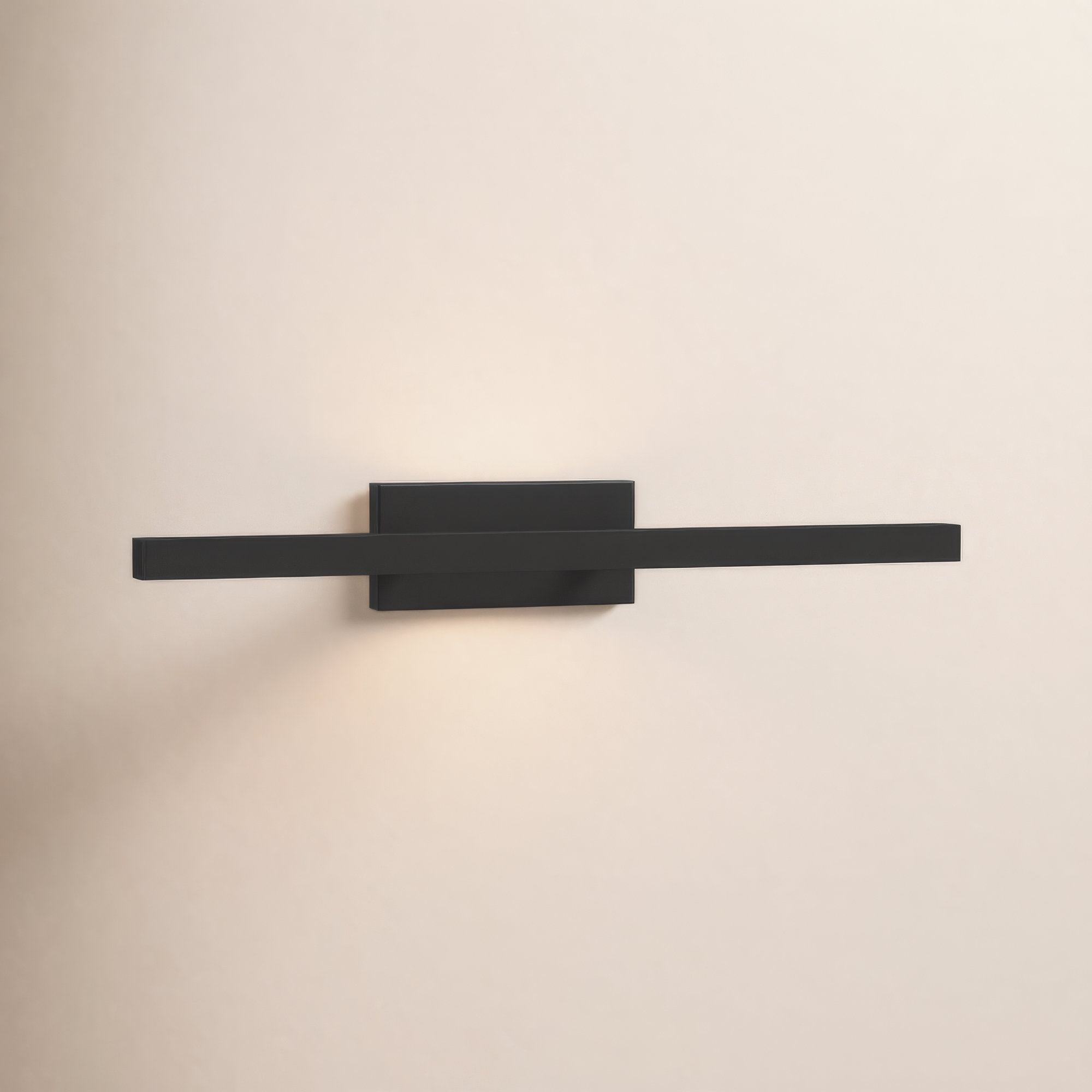 Rochelle Single Frosted Dimmable LED Vanity Light, Black, 2700K