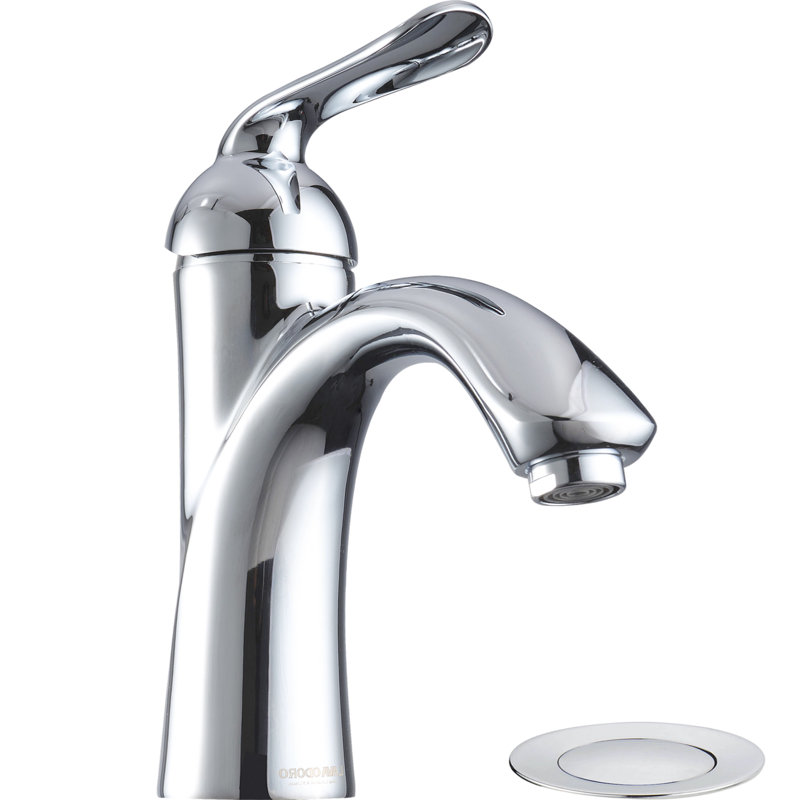 Single-Hole Single-handle Bathroom Faucet with Drain Assembly, Chrome