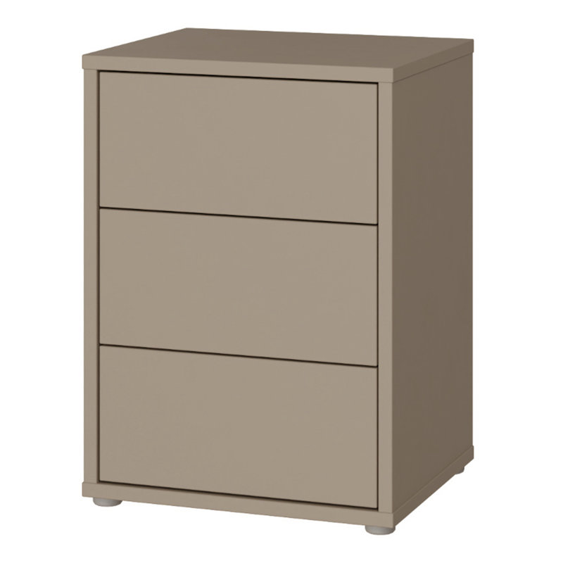 49.8cm W Manufactured Wood Bedside Table, Taupe