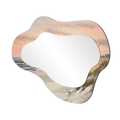 Grand miroir mural asymétrique nautique Beach Pastel