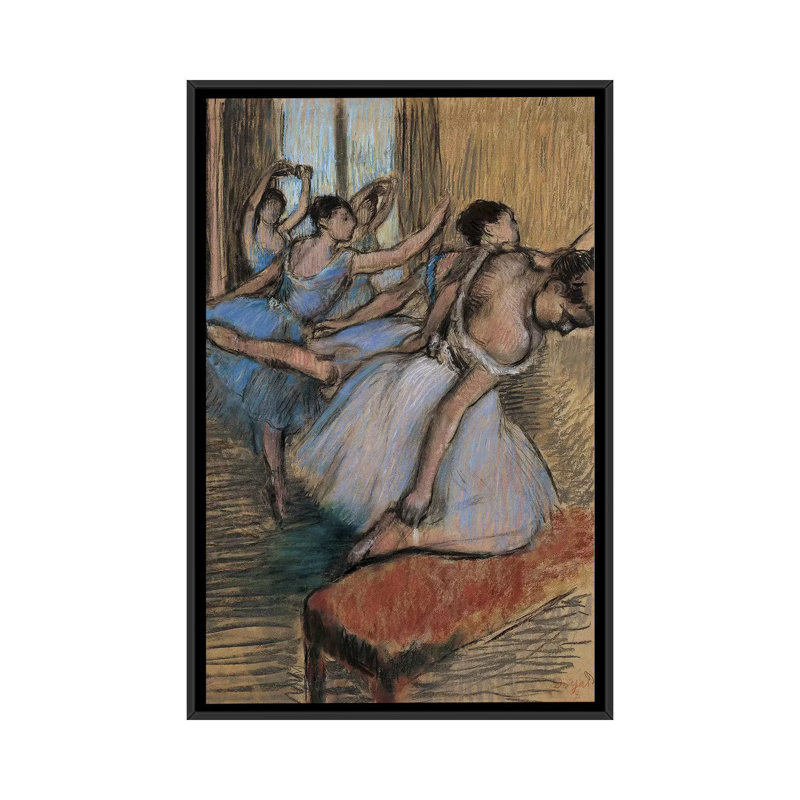 « the danseurs », impression sur toile, H 26 po x l 18 po x P 1,5 po, Toile avec cadre noir, Pas de tapis