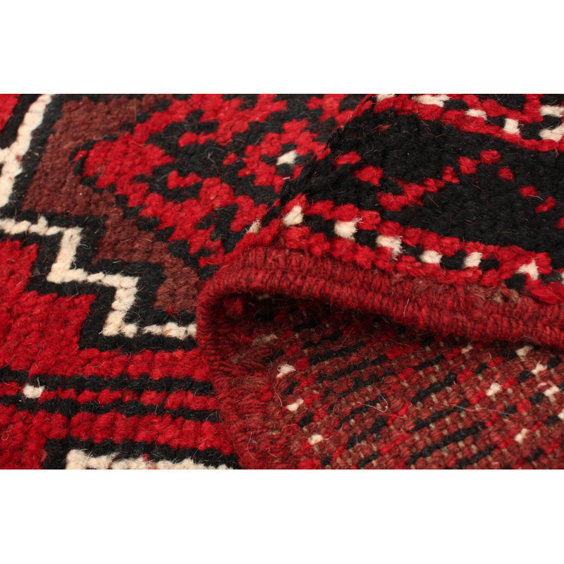 Tapis décoratif en laine de conception unique noué à la main new age esari turkman rouge/brun 3 pi 5 po x 5 pi 2 po