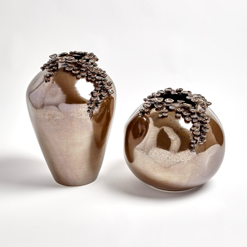 Cascading Reef Vase-Reactive Bronze-Tall