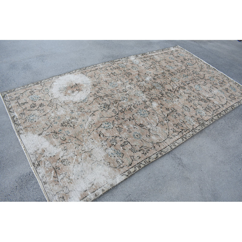 Élégant tapis beige, tapis floral classique de 57,5 po x 107,1 po