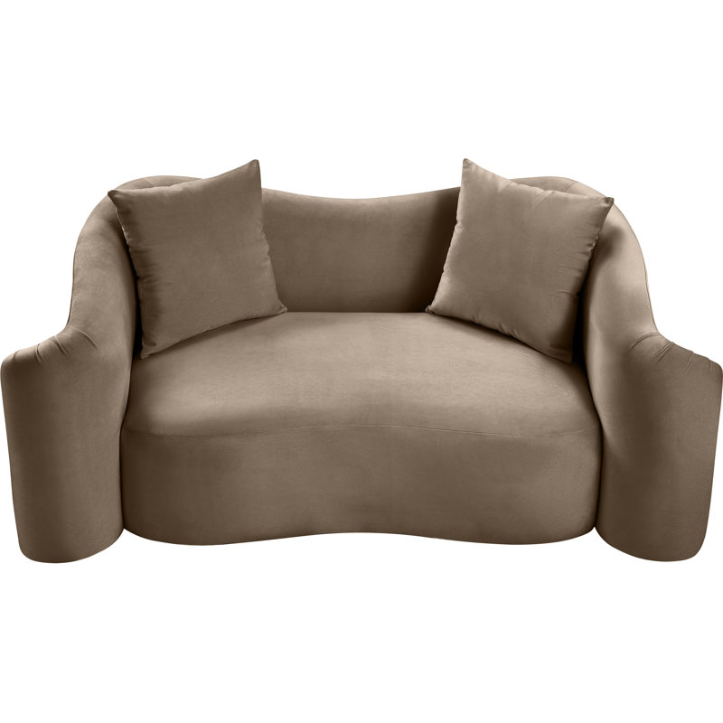 Haida Velvet Loveseat, Taupe Velvet