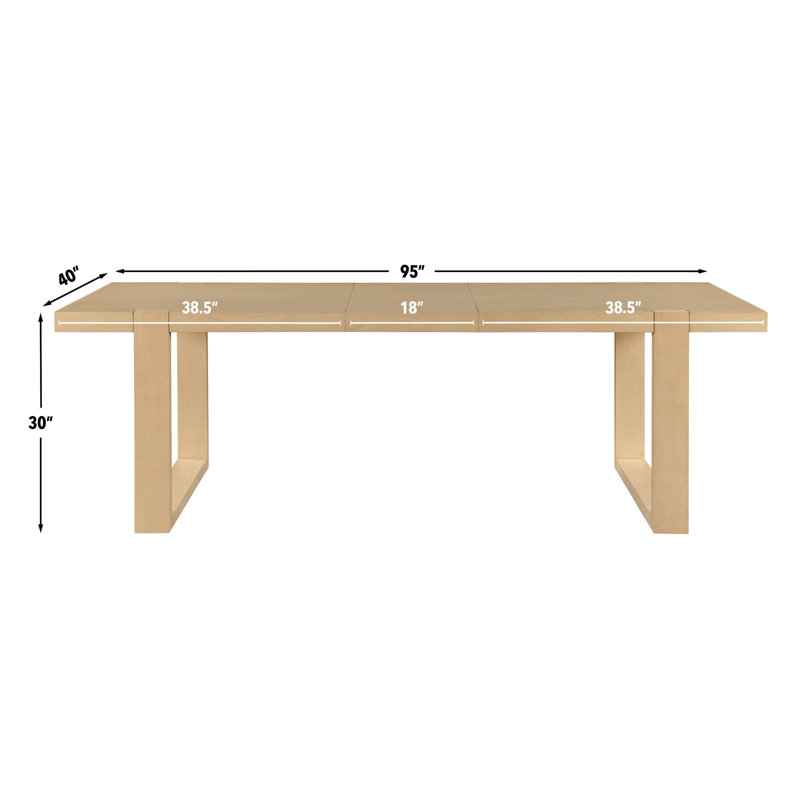 Table de salle à manger extensible Donny, Sable