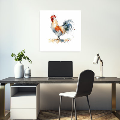 Colorful Farm Rooster by Natalie Bruns - Wrapped Canvas Print