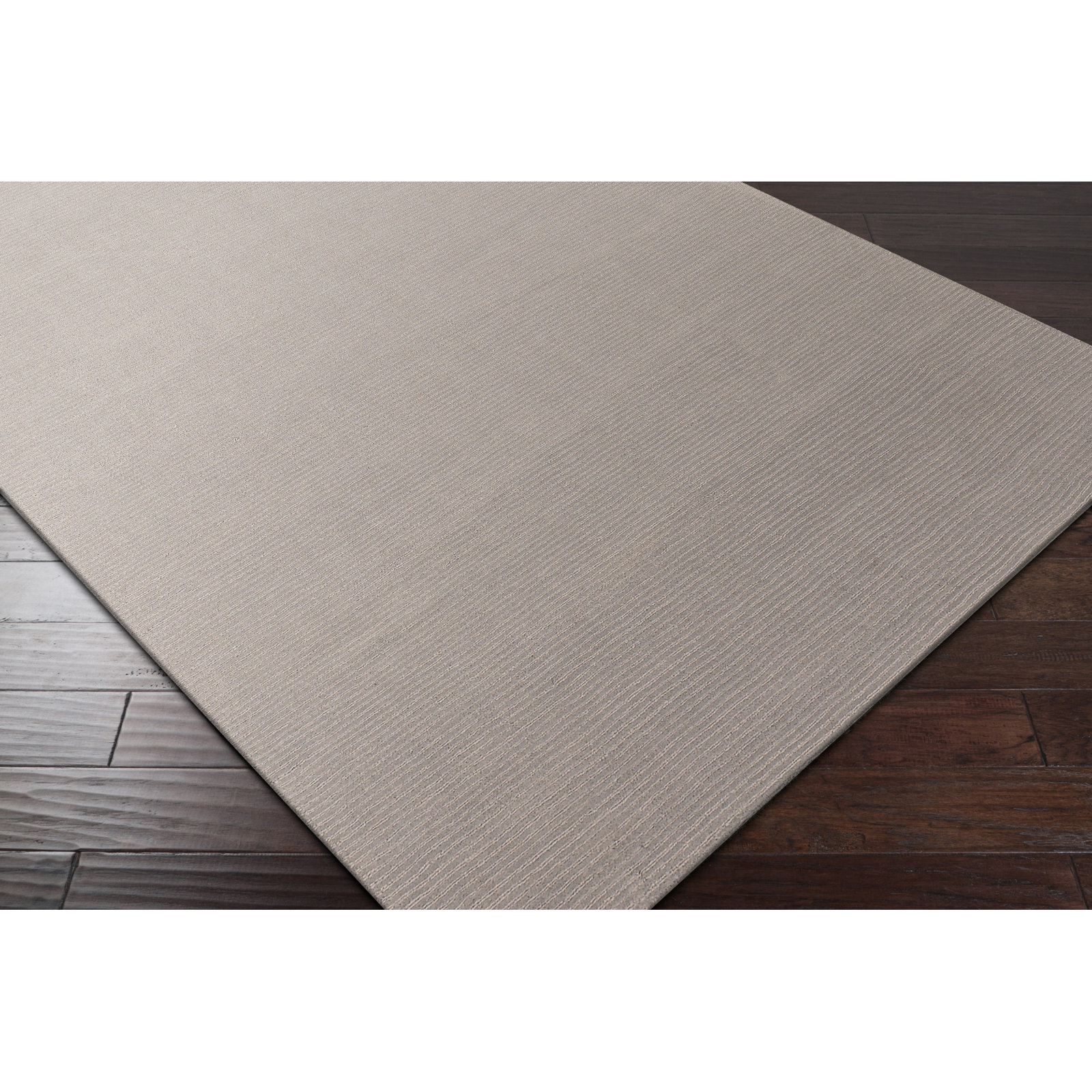 Crowe Dark Gray Hand-Loomed Striped Wool Rug, Rectangle 2' x 3'