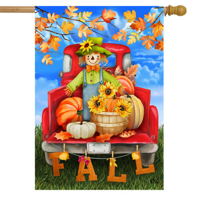 Fall Bounty Pickup House Flag