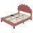 Upholstered Platform Bed With Flower Pattern Headboard-1533473223-1533473220