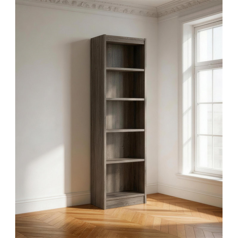 Haden 182.8cm H x 47.6cm W Standard Bookcase, Grey Nebraska