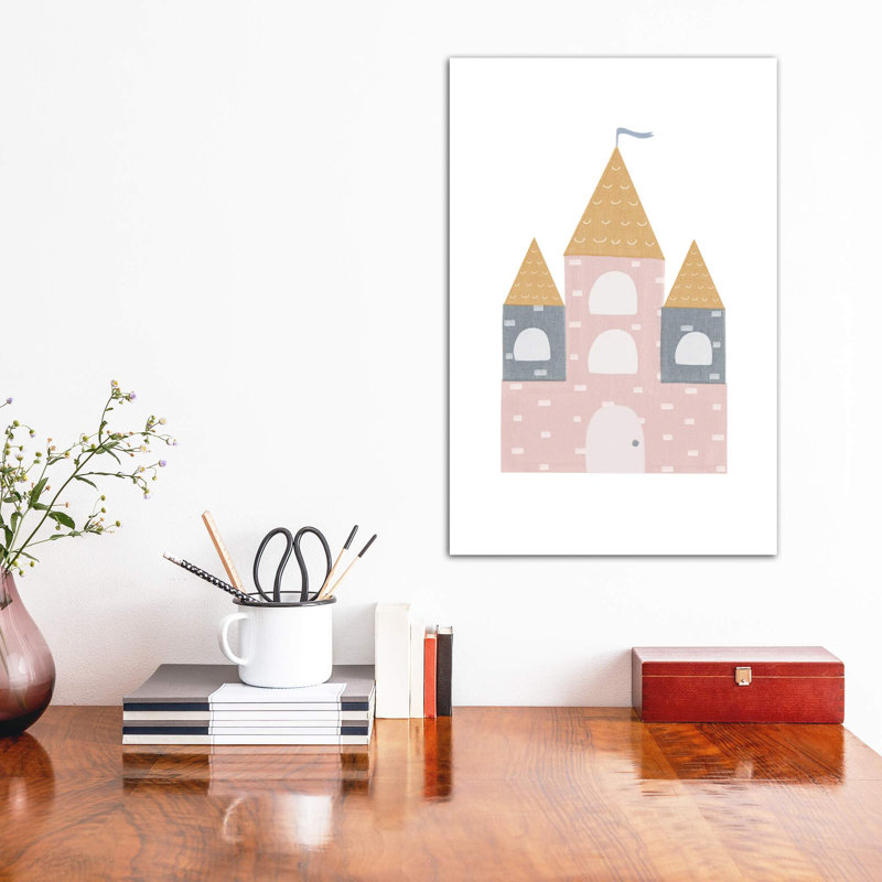 Décoration murale château pour enfants, Toile tendue, H 12 po x l 8 po x P 0,75 po