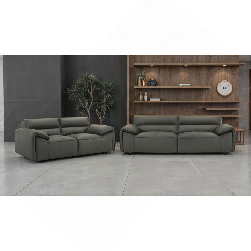 Causeuse moderne rembourrée, Grey Fabric