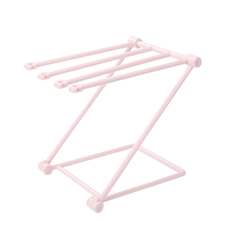 Mini support de rangement en tissu pliable, support de séchage de vaisselle à quatre barres de comptoir de cuisine, support à suspendre pour tasses, blanc