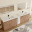  Ensemble de meuble-lavabo double 108 po avec lavabo en résine Quarnar et armoire de rangement blanche-305972914