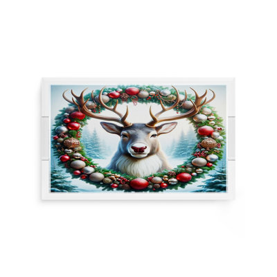 Plateau décoratif rectangulaire Claus Reindeer