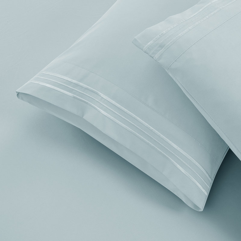 1800 Series Double-Brushed Microfiber Hypoallergenic Sheet Set, Aqua Light Blue, Twin XL Sheet Set with 1 Pillowcase