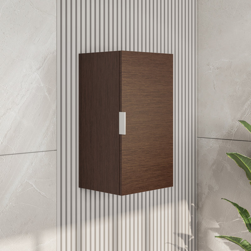 Hokku Designs Ceceila 14 In. W X 13 In. D Wenge Wall-Mounted Linen Cabinet