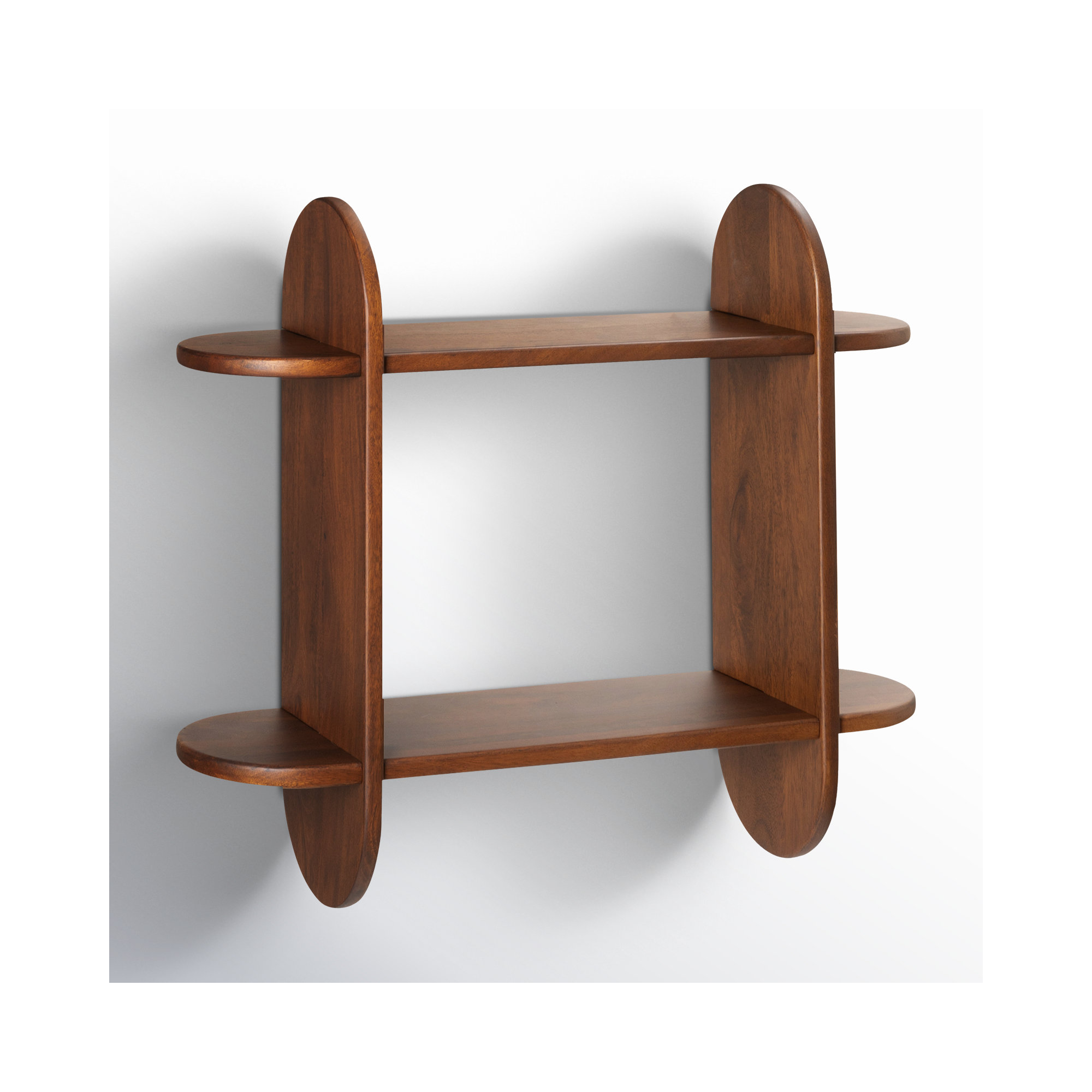Fuller Solid Wood Wall Mounted Shelves, Walnut