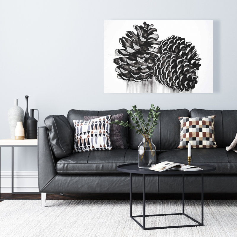 Three Pine Cones | Rustic Bedroom Canvas Decor