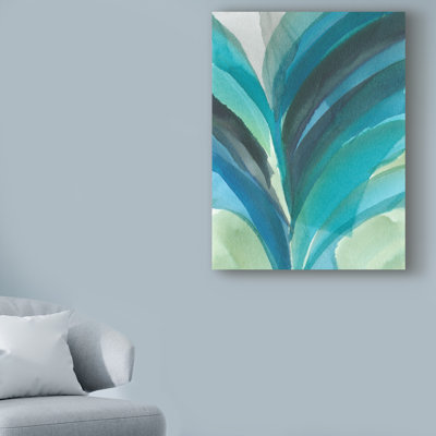 « big blue feuille ii », reproduction de peinture à l’aquarelle sur toile tendue