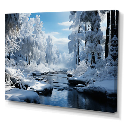 White Winter Harmony I - Winter Landscape Canvas Print Wall Art