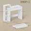 Bureau avec rangement, bureau d'ordinateur avec 3 tablettes ouvertes, blanc