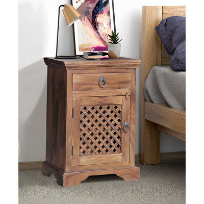 45cm W Solid Wood Bedside Table