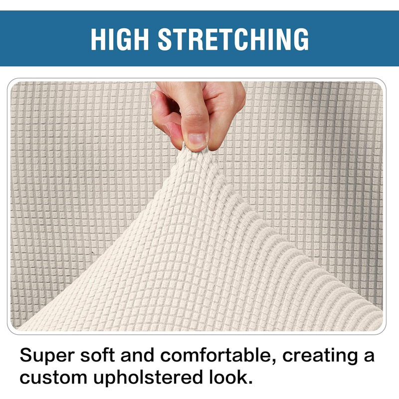 Couvre-pieds extensibles en jacquard à carreaux lavables à la machine et lavables à la machine avec protège-repose-pieds élastique
