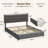 Upholstered Bed Frame with 4 Storage Drawers & Adjustable Tufted Headboard (Queen)-2090754165