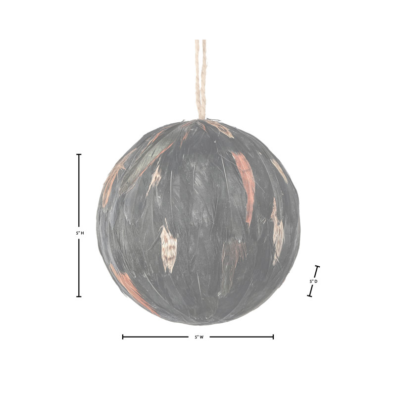 Ornement boule de plumes 5 po Highland 
