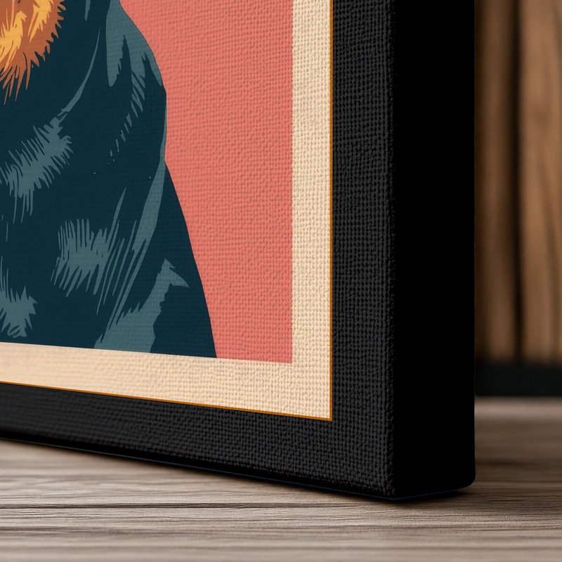 Rottweiler Portrait Modern - Wrapped Canvas, 18x12 - 45.7 x 30.5 cm, Black Border