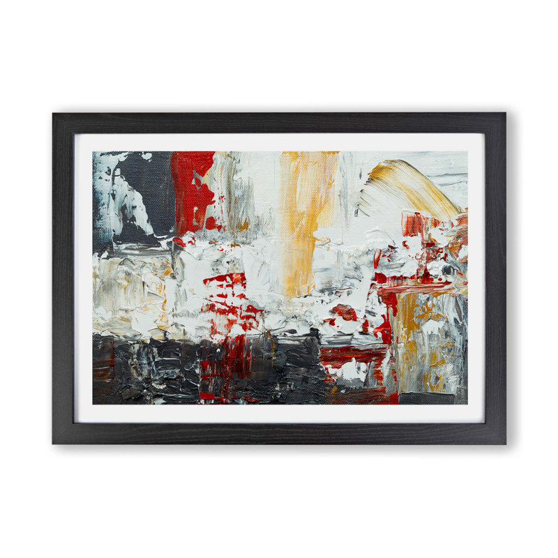 Abstract Art Painting - Single Picture Frame Painting, 33cm H x 45cm W x 2cm D, Black