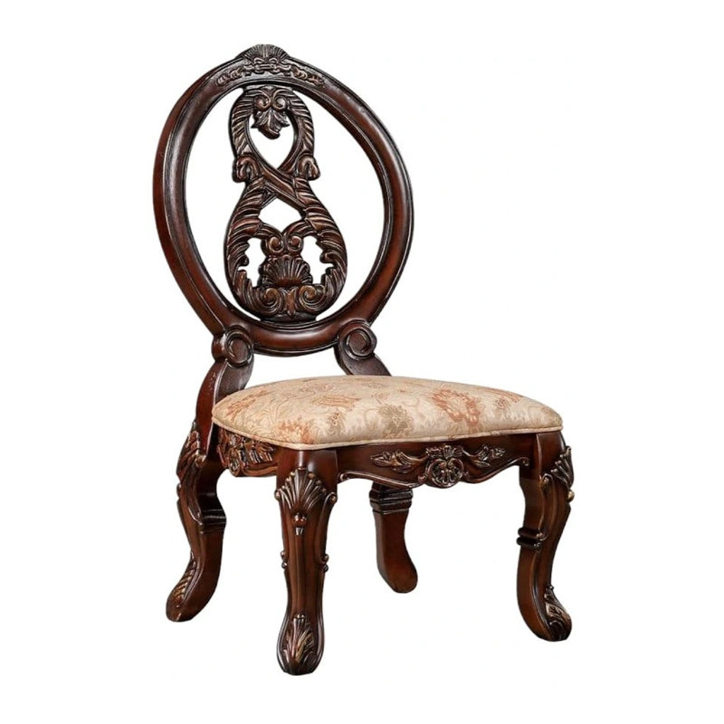 Chaise d'appoint à dossier grand Anne Amjad en brun / brun clair