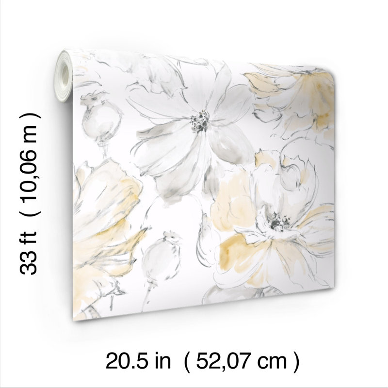 Rouleau de papier peint L 33 pi x l 20,5 po Dreams, Jaune