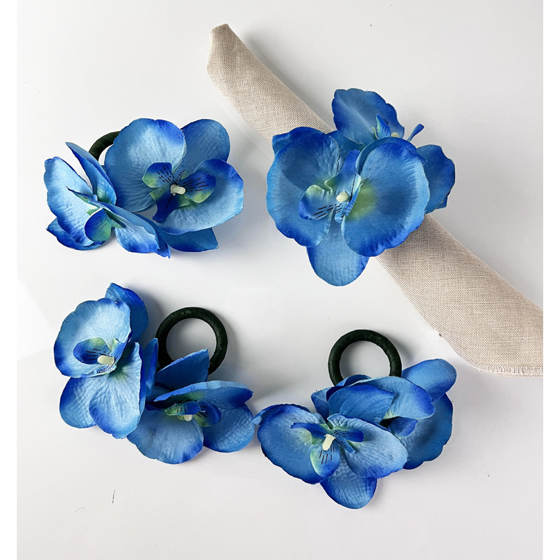 Plastic, Fabric Napkin Ring, Blue