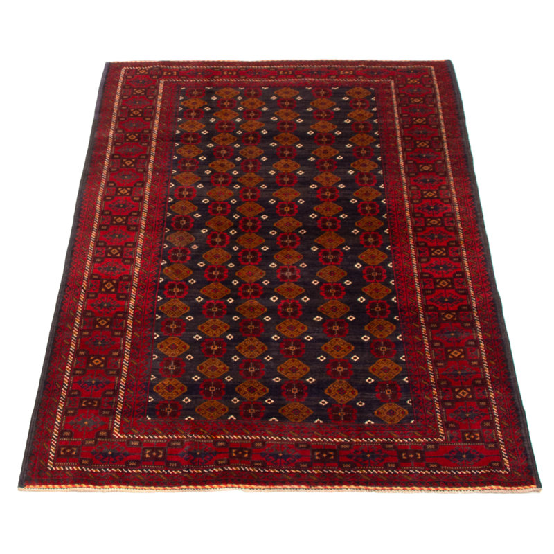 Tapis bleu marine Teimani 3 pi 11 po x 6 pi 7 po