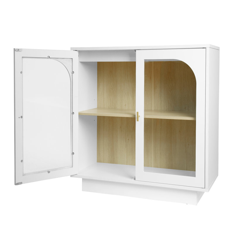 Storage Cabinet with 2 Acrylic Door, White