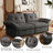 Chenille Multi-Functional Sofa with 2-in-1 Convertible Design