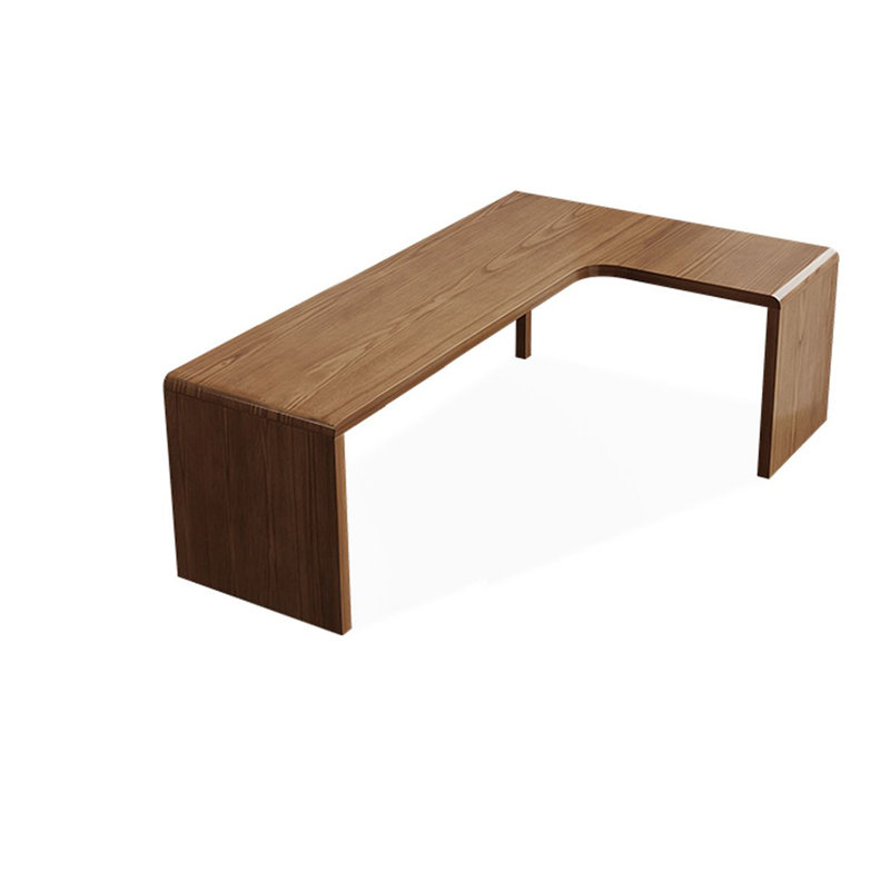 Bureau rectangulaire en bois massif brun clair, H 29,53 po x l 70,87 po x P 55,12 po, Retour à droite