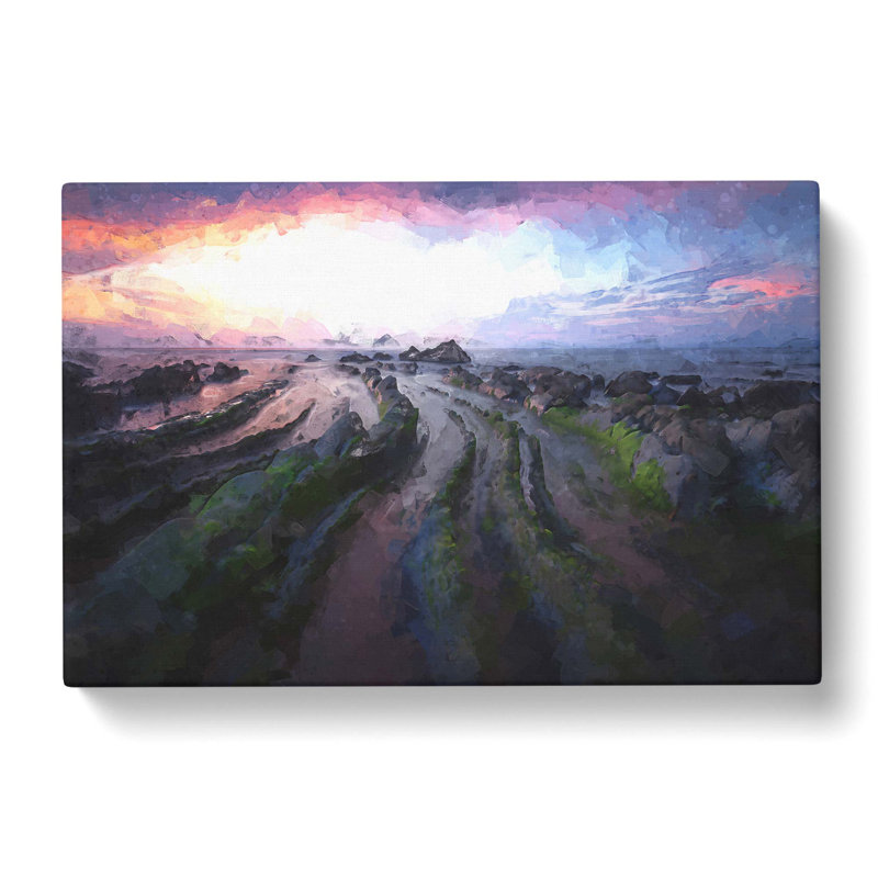 Evening in Barrika Spain in Abstract - Wrapped Canvas Graphic Art Print, 35cm H x 50cm W x 3cm D