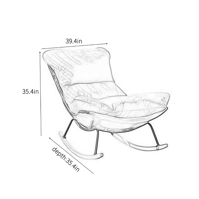 Chaise berçante de luxe pour adulte, Brun
