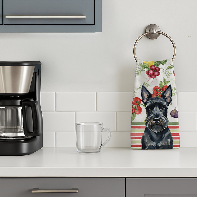 Scottish Terrier Vegetables Kitchen Towel, Scottish Terrier